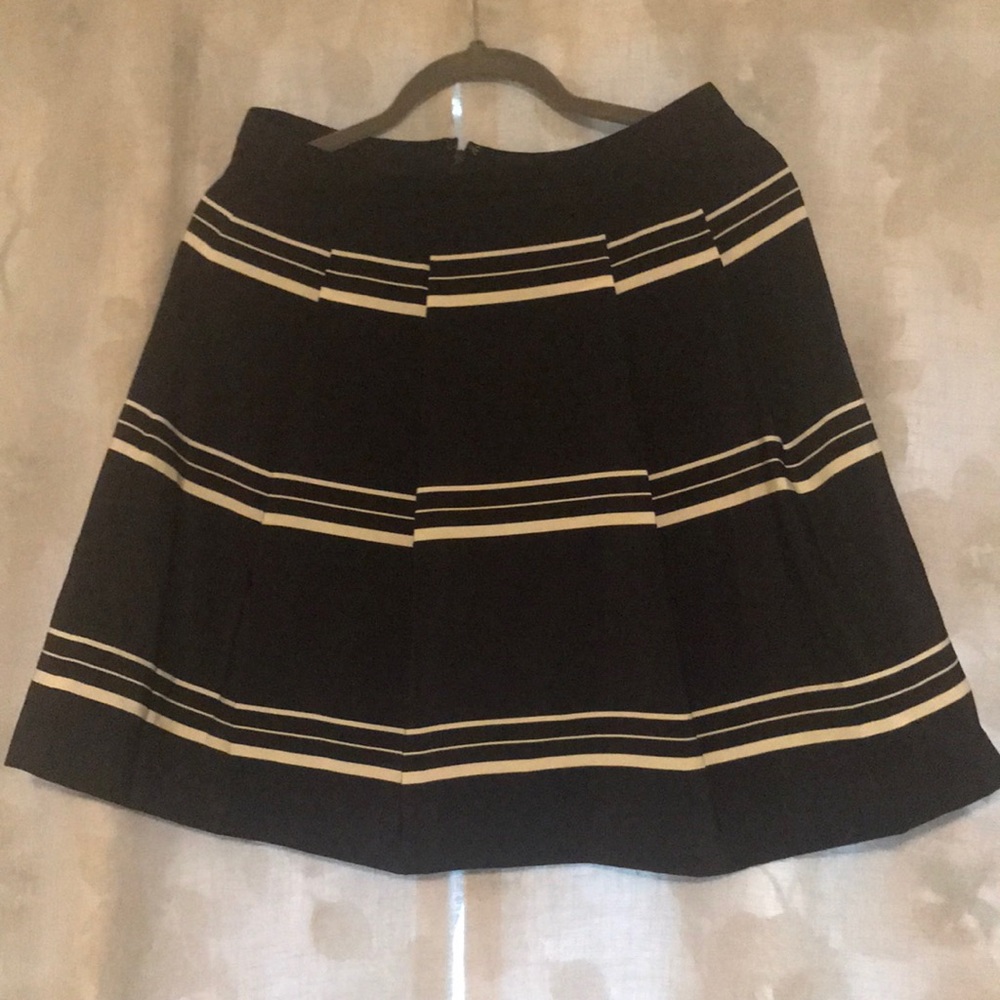 Pleated Striped Navy Skirt